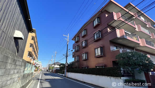 住宅街の様子。高層マンションはなく、日当たりも良好。